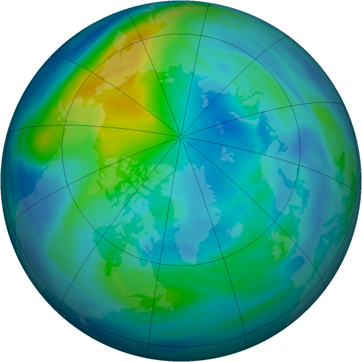 Arctic ozone map for 21 October 2005